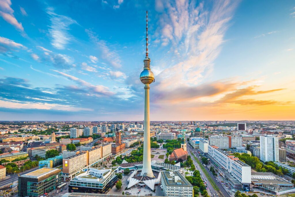 Adventures in mind history of Famous tv tower in Berlin, Germany